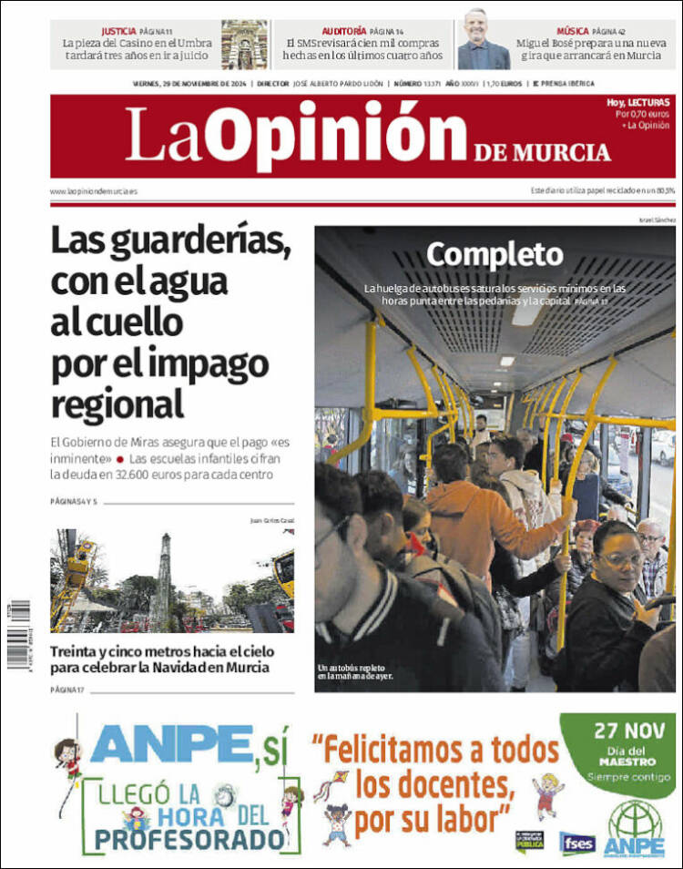 Portada de La Opinión de Murcia (Spain)