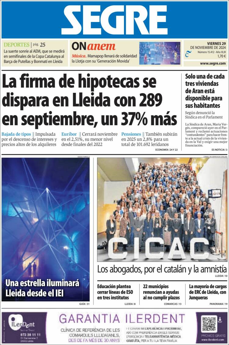 Portada de Segre  (España)