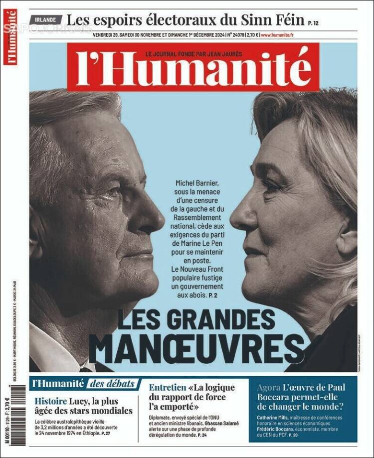 Portada de l'Humanite (Francia)