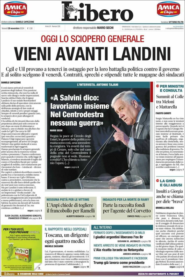 Portada de Libero (Italia)