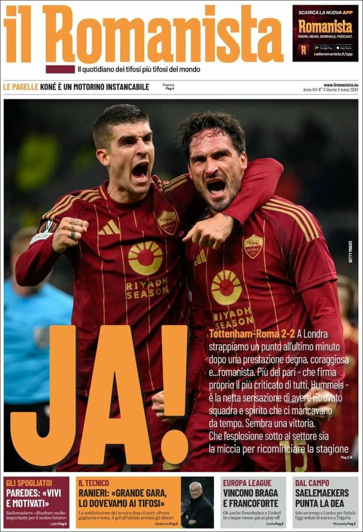 Portada de Romanista (Italia)