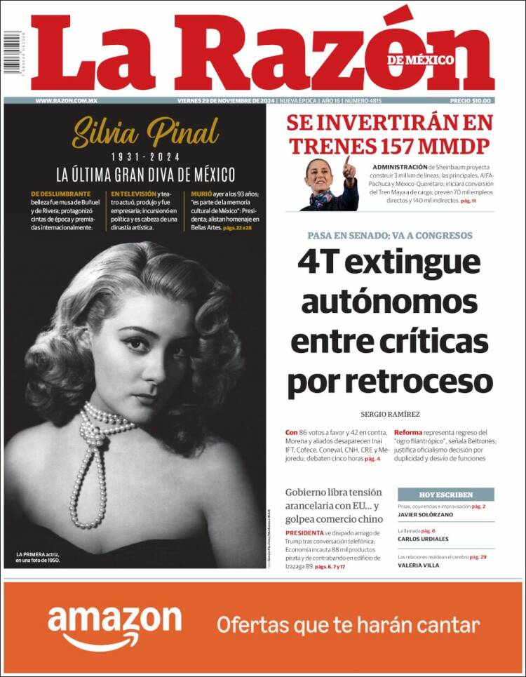 Portada de La Razón (M&eacute;xico)