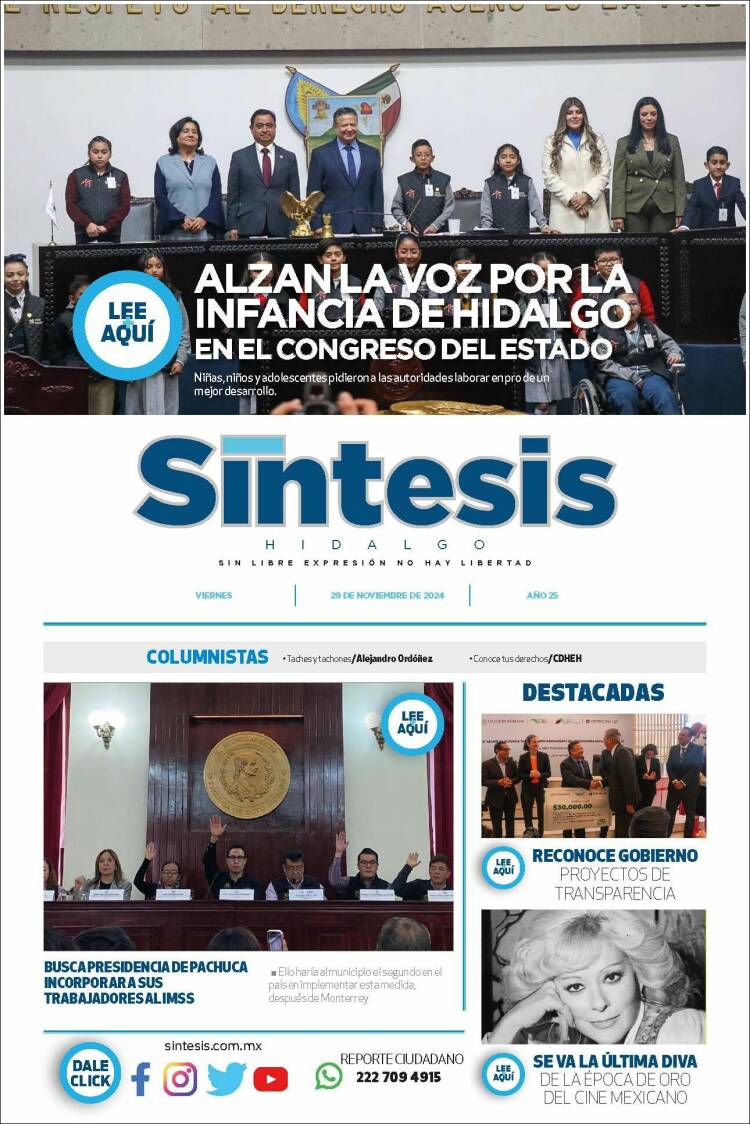 Portada de Sistesis - Hidalgo (M&eacute;xico)