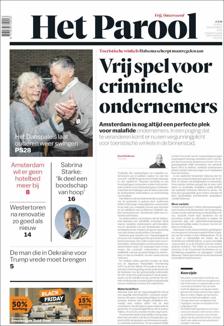 Portada de Het Parool (Pa&iacute;ses Bajos)