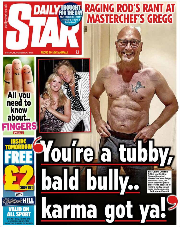 Portada de Daily Star (Reino Unido)