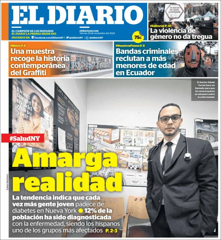 Portada de El Diario NY (USA)