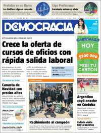 Portada de Diario Democracia (Argentina)