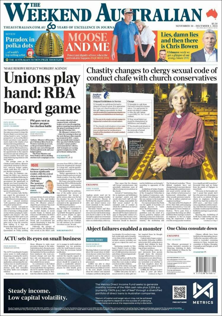 Portada de The Australian (Australia)