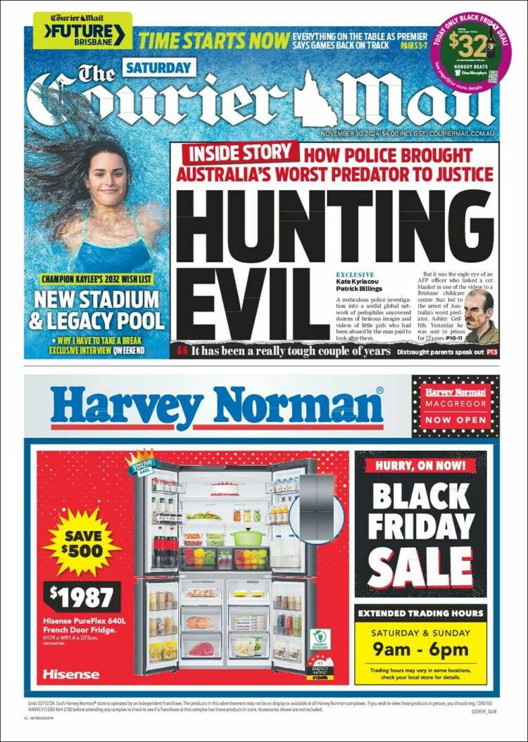 Portada de The Courier-Mail (Australia)