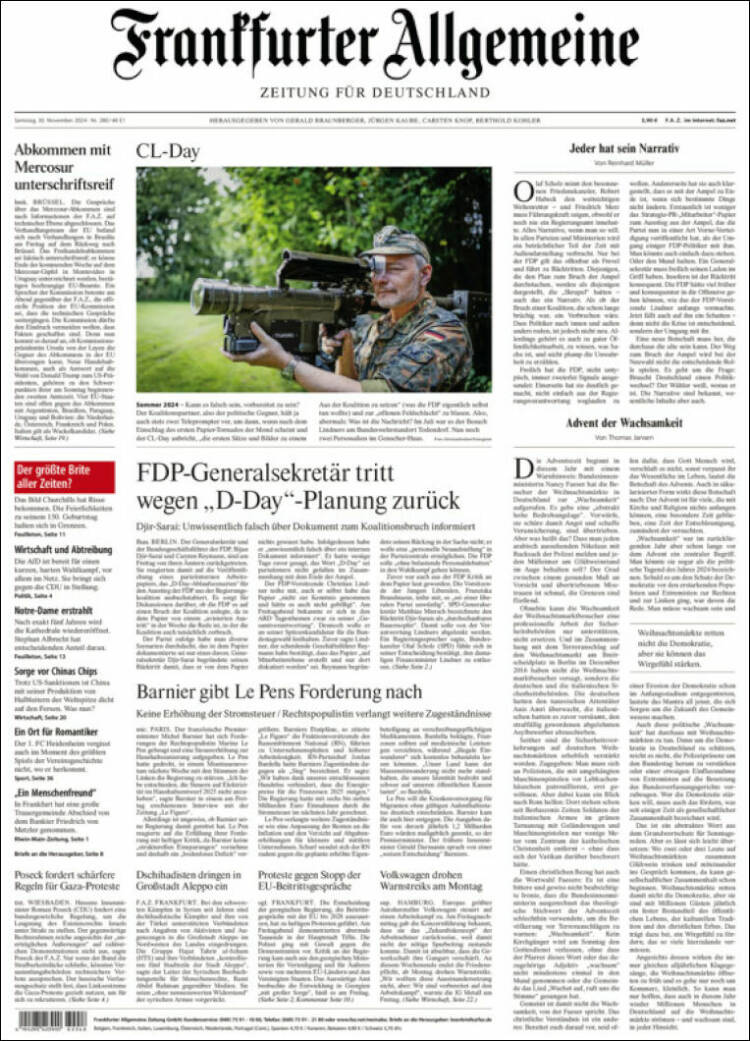 Portada de Frankfurter Allgemeine (Germany)
