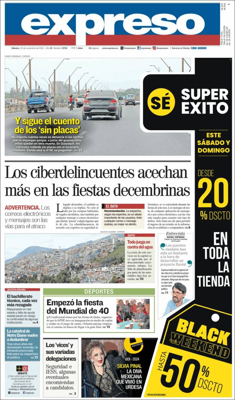 Portada de Expreso (Ecuador)