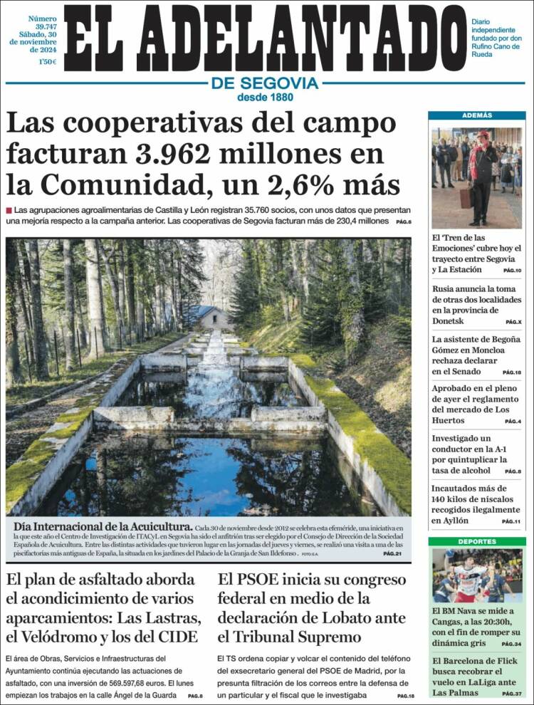 Portada de El Adelantado de Segovia (España)