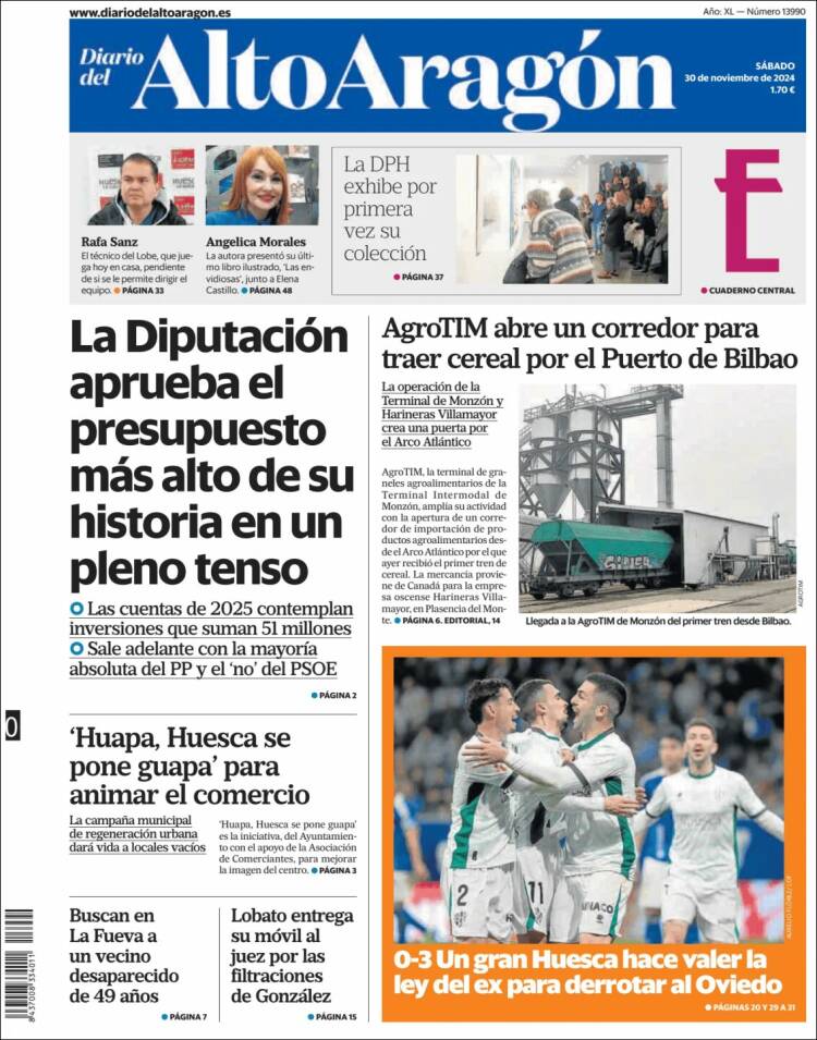 Portada de Diario del AltoAragón (España)