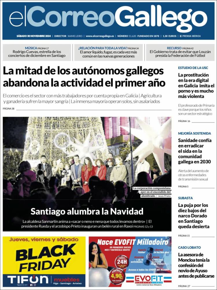 Portada de El Correo Gallego (España)