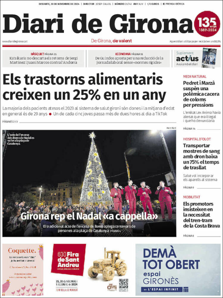 Portada de Diari de Girona (España)