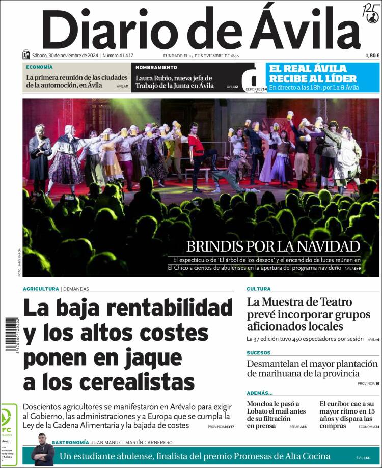 Portada de Diario de Ávila (España)