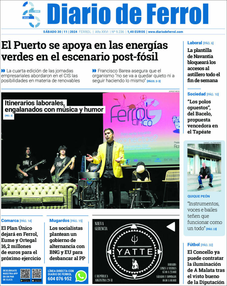 Portada de Diario de Ferrol (España)