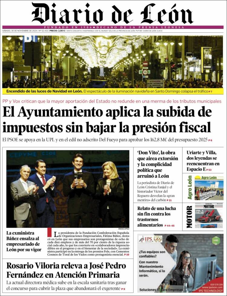 Portada de Diario de León (España)