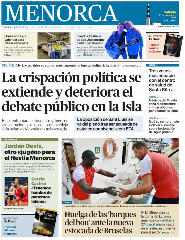 Portada de Menorca - Diario Insular (España)
