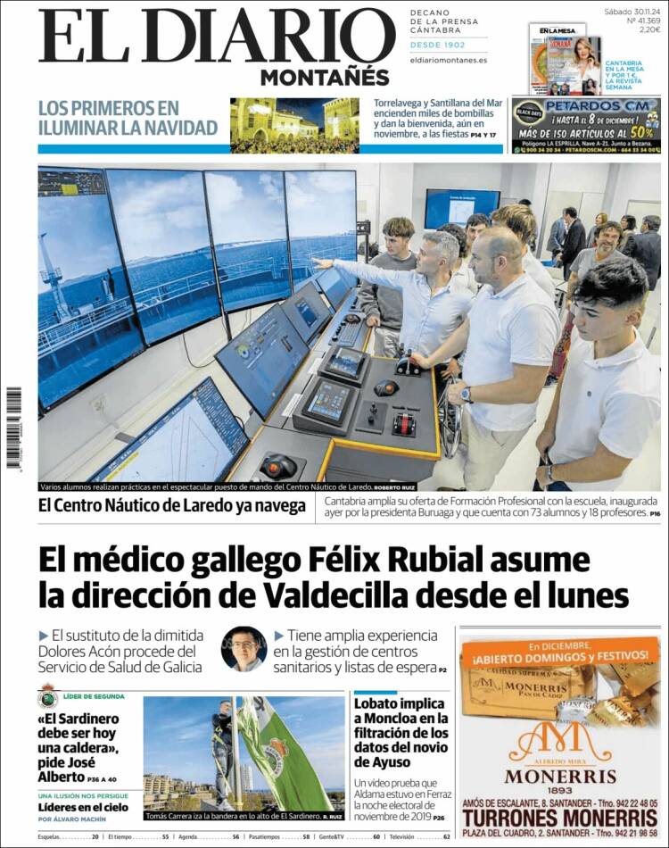 Portada de El Diario Montañés (España)