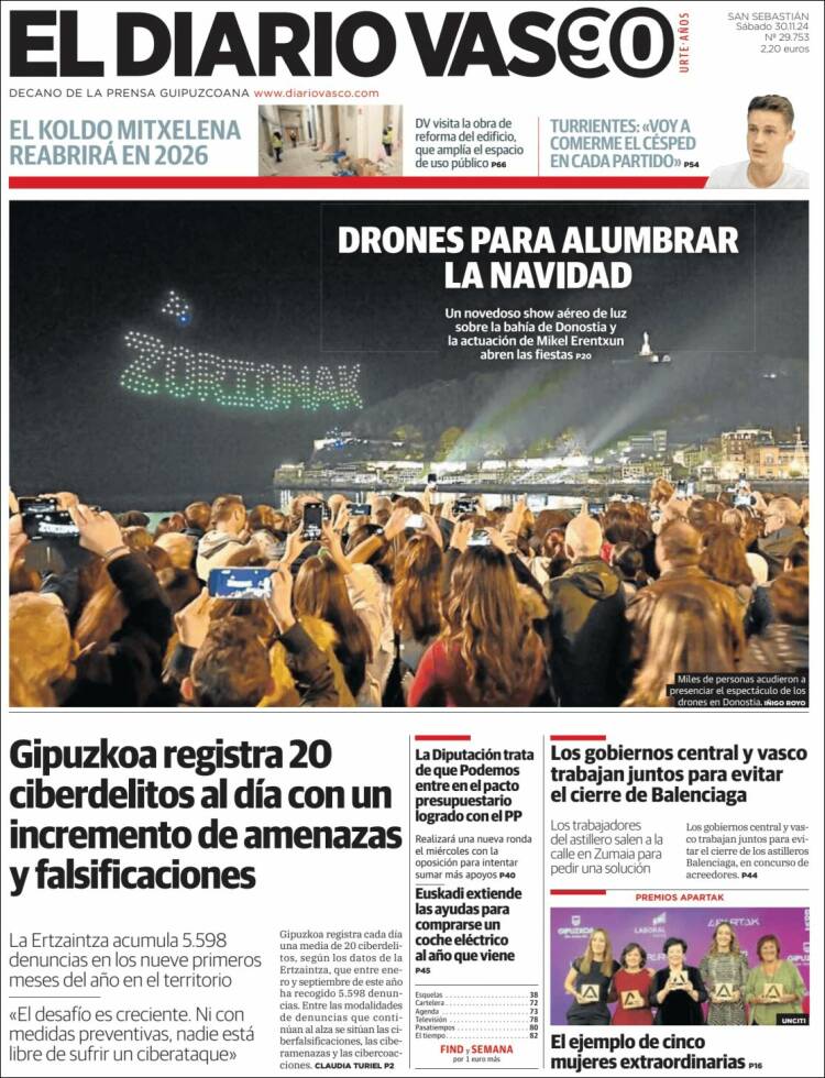 Portada de Diario Vasco (España)
