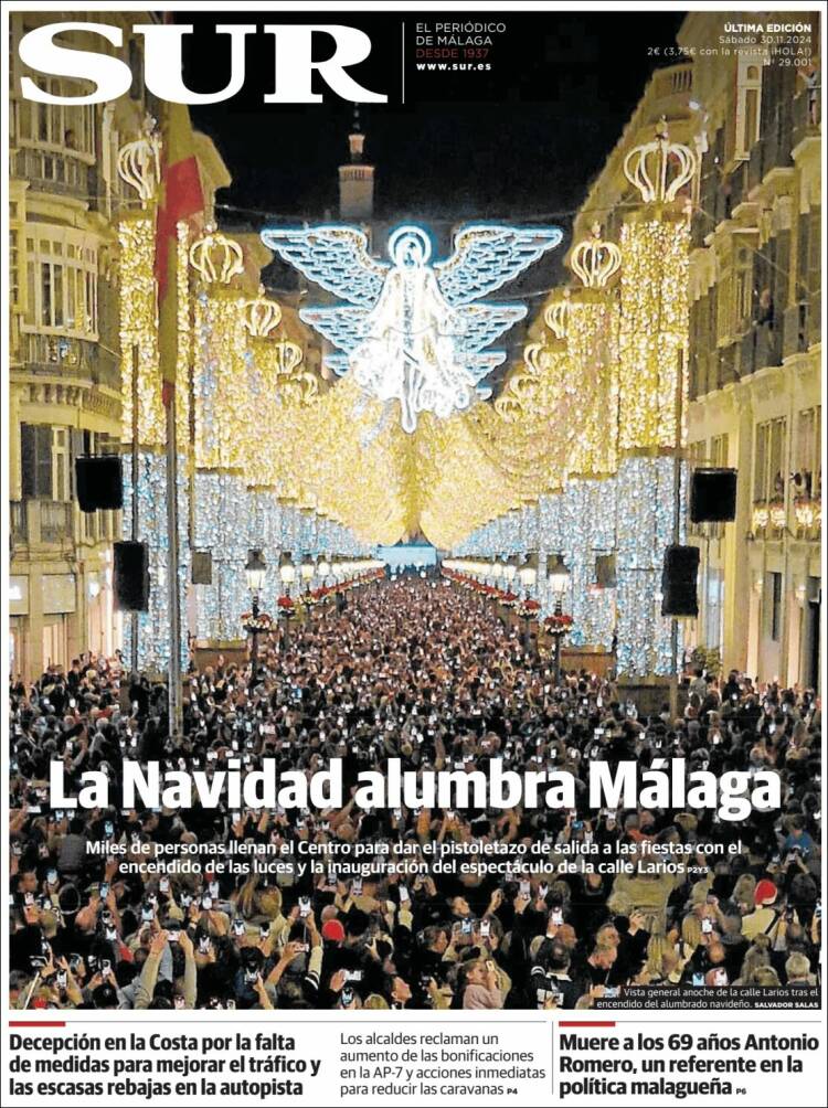 Portada de Diario el Sur (España)