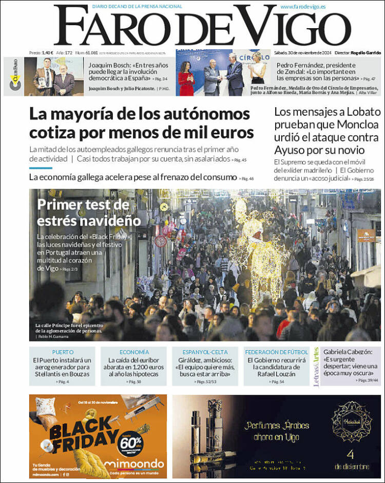 Portada de Faro de Vigo (España)