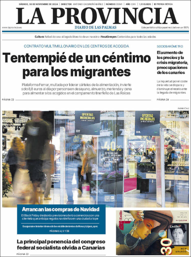 Portada de La Provincia (España)
