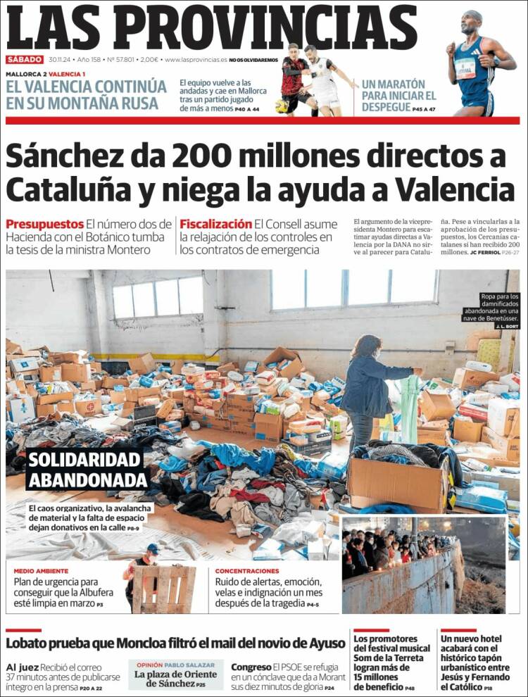 Portada de Las Provincias (España)