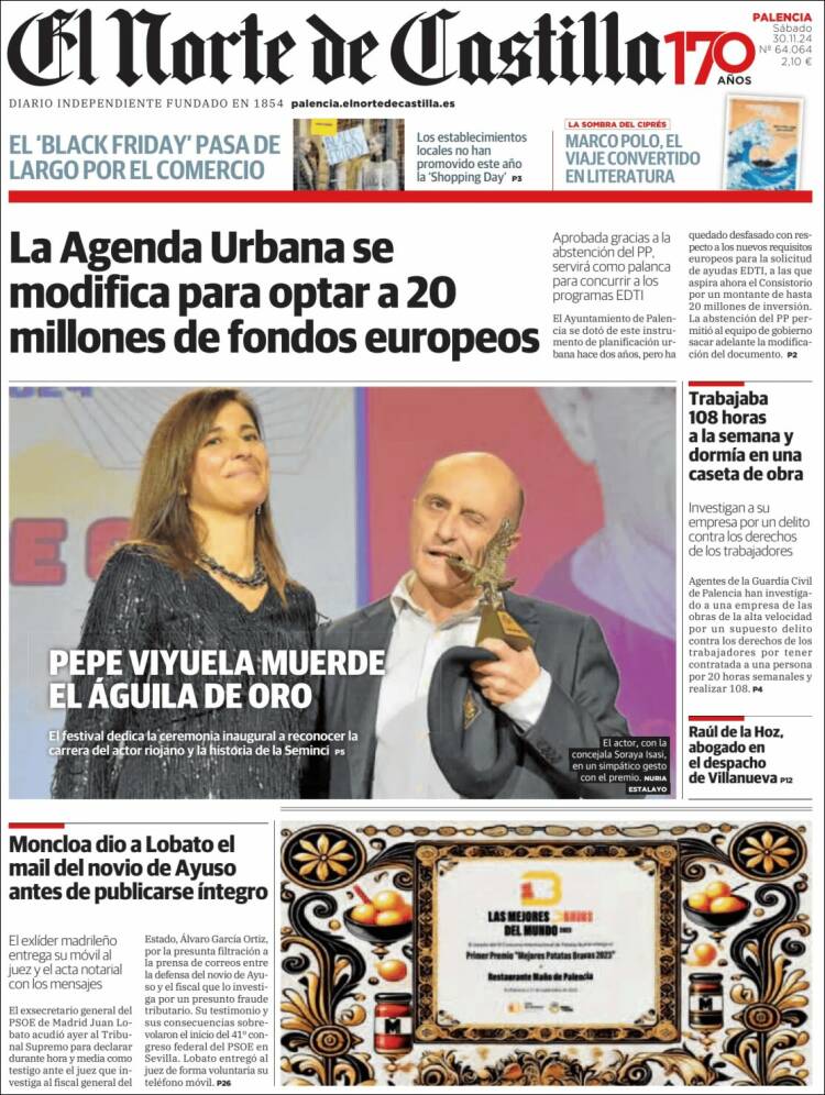 Portada de Norte de Castilla - Palencia (España)