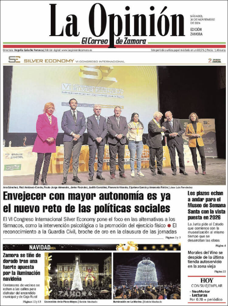 Portada de La Opinión - El Correo de Zamora (España)