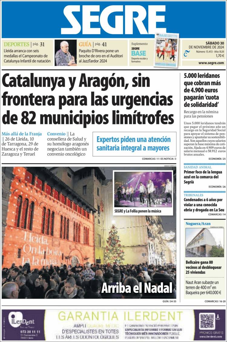 Portada de Segre  (España)