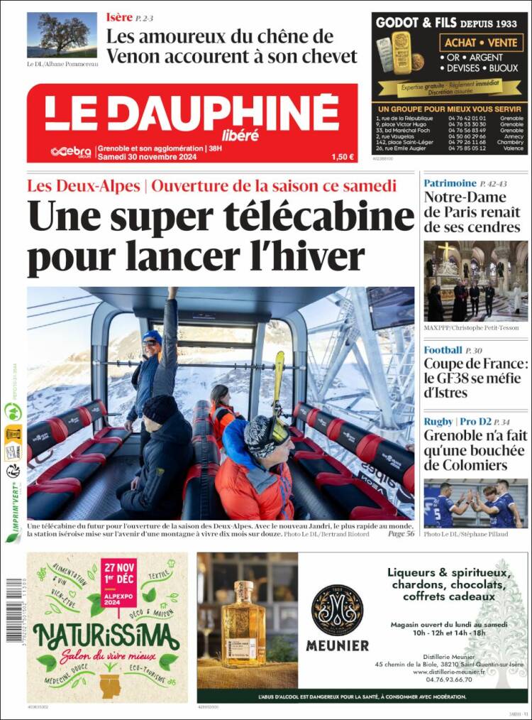 Portada de Le Dauphiné Libéré (France)