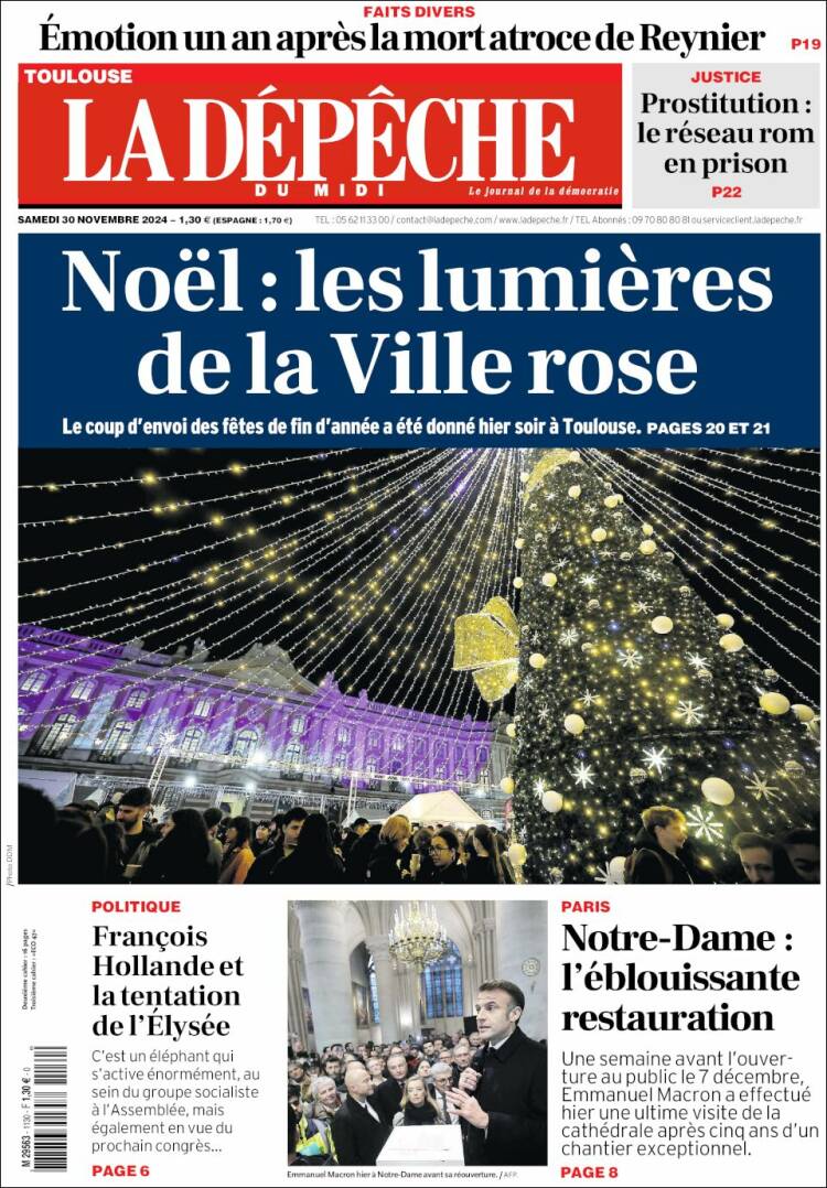 Portada de La Dépêche du Midi (France)