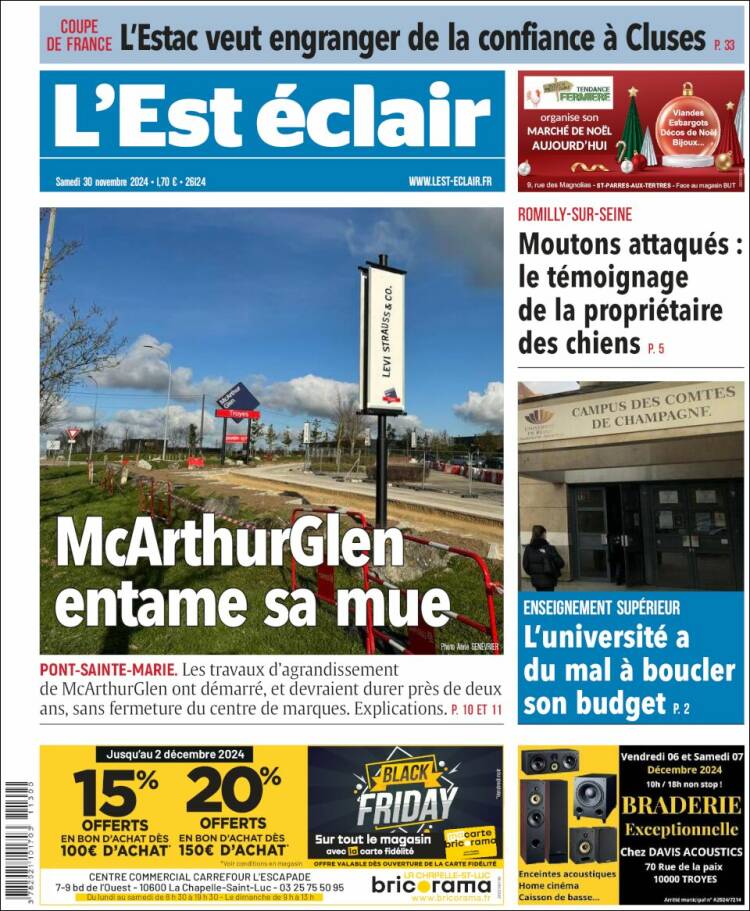 Portada de L'Est Eclair (France)