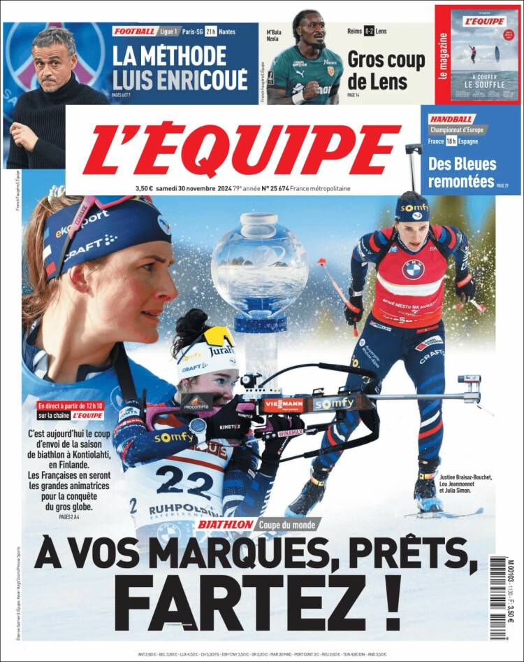 Portada de L'Equipe (France)