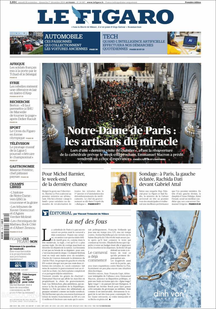 Portada de Le Figaro (France)