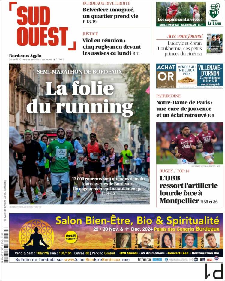 Portada de Sud Ouest (France)