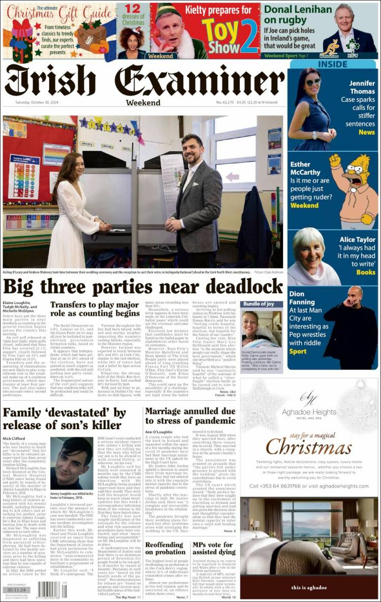 Portada de Irish Examiner (Ireland)