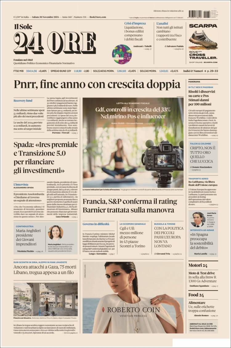 Portada de Il Sole 24 ORE (Italy)