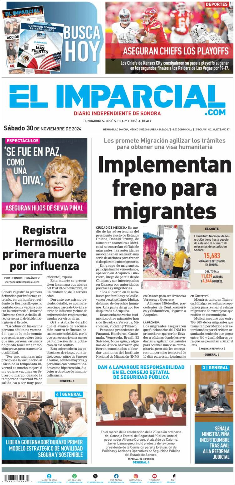 Portada de El Imparcial (Mexico)
