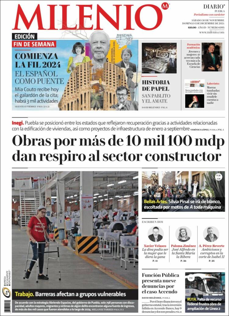 Portada de Milenio de Puebla (Mexico)