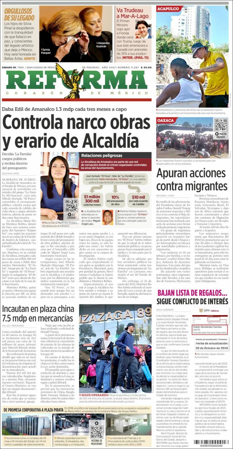 Portada de Reforma (Mexico)