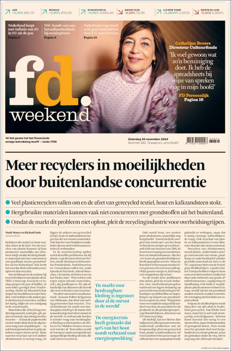 Portada de Het Financieele Dagblad (Netherlands)