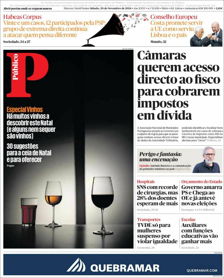 Portada de Público (Portugal)