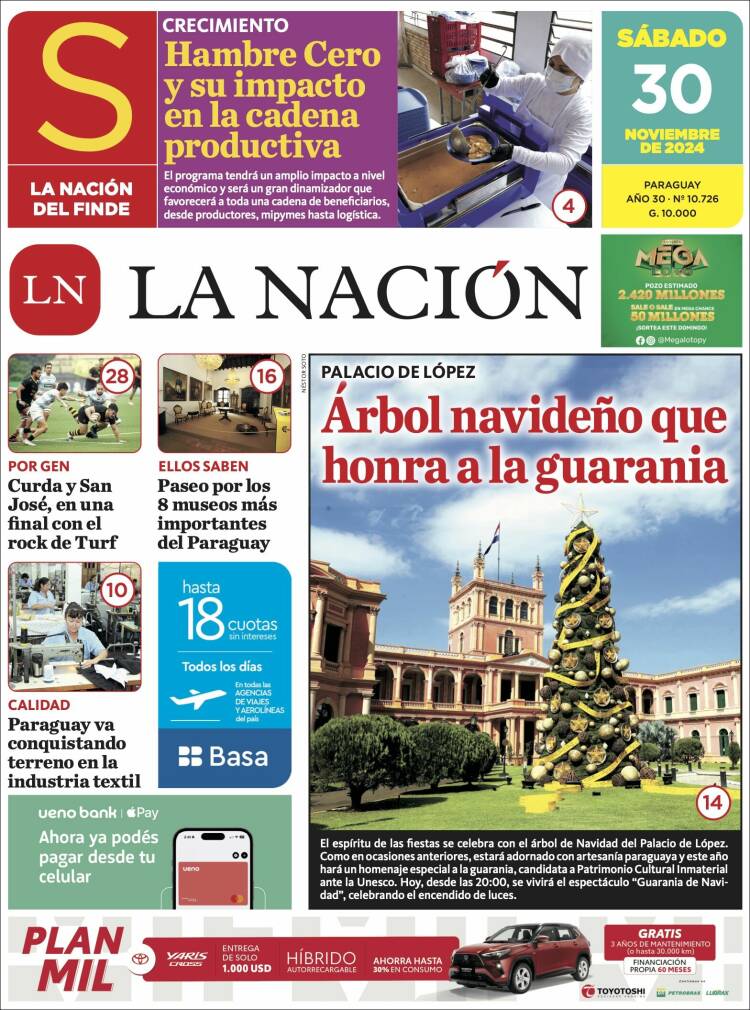 Portada de La Nación (Paraguay)