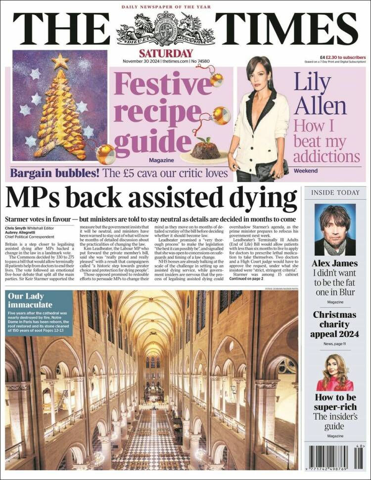 Portada de The Times (United Kingdom)