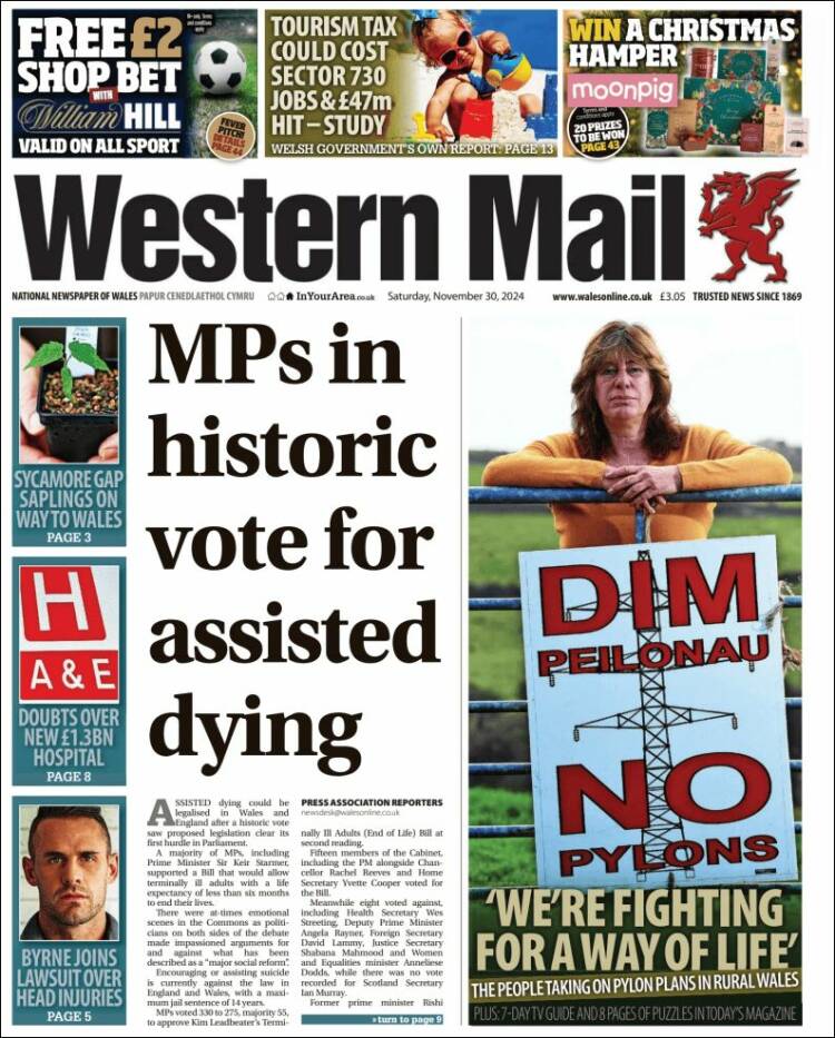 Portada de Western Mail (United Kingdom)
