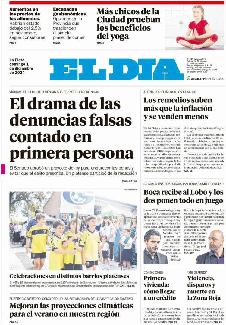Portada de El Día de la Plata (Argentina)