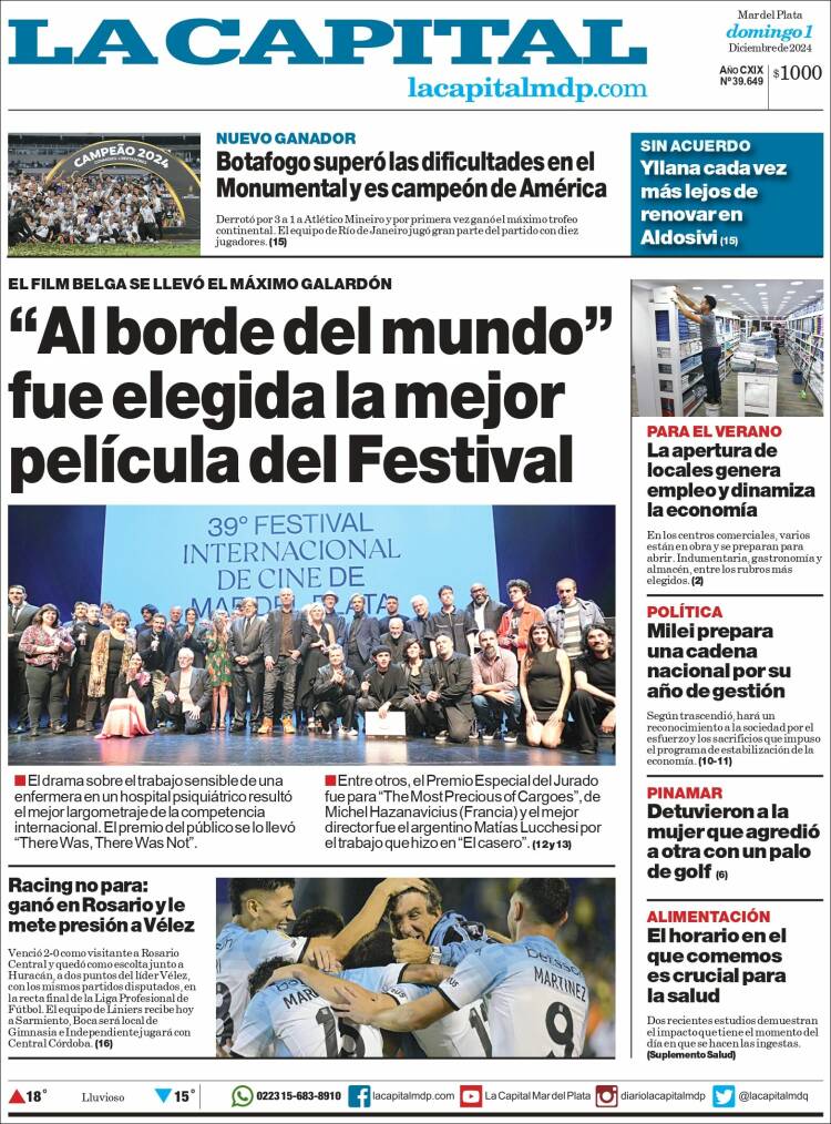 Portada de Diario La Capital - Mar del Plata (Argentina)